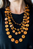 Paparazzi "Fiji Flair - Orange" Necklace & Earring Set Paparazzi Jewelry