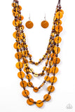 Paparazzi "Fiji Flair - Orange" Necklace & Earring Set Paparazzi Jewelry