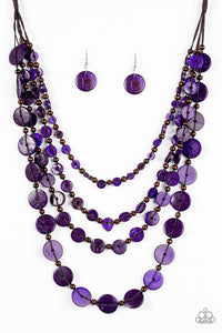 Paparazzi "Fiji Flair - Purple" Necklace & Earring Set Paparazzi Jewelry