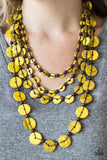 Paparazzi "Fiji Flair - Yellow" Necklace & Earring Set Paparazzi Jewelry