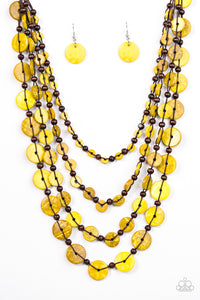 Paparazzi "Fiji Flair - Yellow" Necklace & Earring Set Paparazzi Jewelry