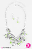 Paparazzi "Finally FRAME-ous - Green" Necklace & Earring Set Paparazzi Jewelry