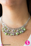 Paparazzi "Finally FRAME-ous - Green" Necklace & Earring Set Paparazzi Jewelry