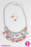 Paparazzi "Finally FRAME-ous - Orange" Necklace & Earring Set Paparazzi Jewelry