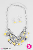 Paparazzi "Finally FRAME-ous - Yellow" Necklace & Earring Set Paparazzi Jewelry