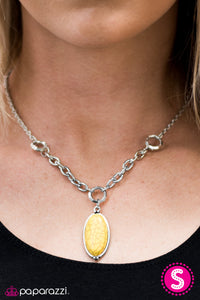 Paparazzi "Find Me Where The Wild Things Are" Yellow Necklace & Earring Set Paparazzi Jewelry