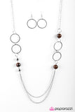 Paparazzi "Finish What You Started" Brown Necklace & Earring Set Paparazzi Jewelry