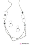 Paparazzi "Finish What You Started" Silver Necklace & Earring Set Paparazzi Jewelry