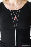 Paparazzi "Fire and Rain" Red Necklace & Earring Set Paparazzi Jewelry