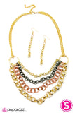 Paparazzi "Firecracker" Gold Necklace & Earring Set Paparazzi Jewelry