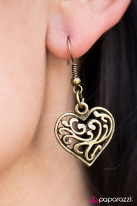 Paparazzi "Fireheart" Brass Earrings Paparazzi Jewelry