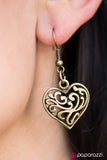 Paparazzi "Fireheart" Brass Earrings Paparazzi Jewelry