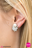 Paparazzi "Firework Fiesta - White - Clip-On" earring Paparazzi Jewelry