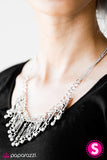 Paparazzi "Flirting With Fringe" Silver Necklace & Earring Set Paparazzi Jewelry