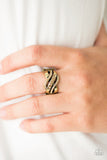 Paparazzi "Flirting With Sparkle" Brass Ring Paparazzi Jewelry