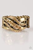 Paparazzi "Flirting With Sparkle" Brass Ring Paparazzi Jewelry
