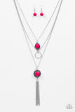 Paparazzi "Floral Fanatic" Pink Necklace & Earring Set Paparazzi Jewelry
