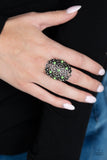 Paparazzi VINTAGE VAULT "Floral Fancies" Green Ring Paparazzi Jewelry