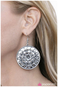 Paparazzi "Flower Bomb" Silver Earrings Paparazzi Jewelry