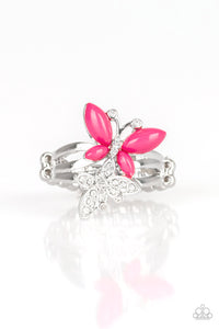 Paparazzi "Flutter Flirt" Pink Ring Paparazzi Jewelry