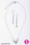 Paparazzi "Flying V" White Necklace & Earring Set Paparazzi Jewelry