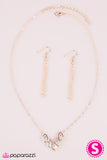 Paparazzi "Flying V" Rose Gold Necklace & Earring Set Paparazzi Jewelry