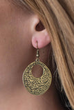 Paparazzi "Follow The Flowers - Brass" earring Paparazzi Jewelry