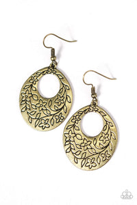 Paparazzi "Follow The Flowers - Brass" earring Paparazzi Jewelry