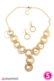 Paparazzi "Foolish Games" Gold Necklace & Earring Set Paparazzi Jewelry