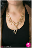 Paparazzi "Foolish Games" Gold Necklace & Earring Set Paparazzi Jewelry
