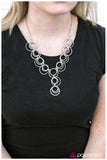 Paparazzi "Foolish Games" Silver Necklace & Earring Set Paparazzi Jewelry