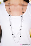 Paparazzi "Footloose and Fancy Free" Black Necklace & Earring Set Paparazzi Jewelry