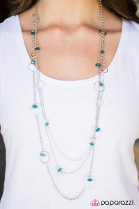 Paparazzi "Footloose and Fancy Free" Blue Necklace & Earring Set Paparazzi Jewelry