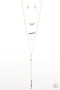 Paparazzi "Forever Fierce" Rose Gold Necklace & Earring Set Paparazzi Jewelry