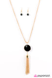 Paparazzi "Fortune Smiles Upon You" Black Necklace & Earring Set Paparazzi Jewelry