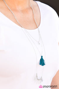 Paparazzi "Foxy Foxtrot" Blue Necklace & Earring Set Paparazzi Jewelry