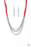Paparazzi VINTAGE VAULT "Free Roamer" Red Necklace & Earrings Set Paparazzi Jewelry