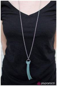 Paparazzi "FRINGE with Benefits" Blue Necklace & Earring Set Paparazzi Jewelry