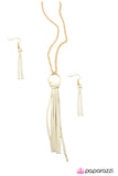 Paparazzi "FRINGE with Benefits" Gold Necklace & Earring Set Paparazzi Jewelry