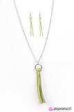 Paparazzi "FRINGE with Benefits" Green Necklace & Earring Set Paparazzi Jewelry