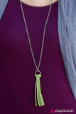 Paparazzi "FRINGE with Benefits" Green Necklace & Earring Set Paparazzi Jewelry