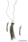 Paparazzi "FRINGE with Benefits" Silver Necklace & Earring Set Paparazzi Jewelry