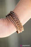 Paparazzi "Front Row Fabulous - Copper" bracelet Paparazzi Jewelry