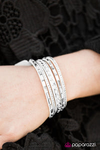 Paparazzi "Front Row Fabulous - White" bracelet Paparazzi Jewelry