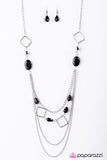 Paparazzi "Front Row Seats" Black Necklace & Earring Set Paparazzi Jewelry