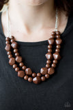 Paparazzi "Galapagos Glam" Brown Necklace & Earring Set Paparazzi Jewelry