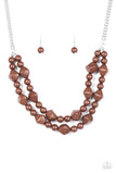 Paparazzi "Galapagos Glam" Brown Necklace & Earring Set Paparazzi Jewelry
