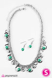 Paparazzi "Galaxy Gala" Green Necklace & Earring Set Paparazzi Jewelry