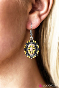 Paparazzi "Garden Gate Glam - Yellow" earring Paparazzi Jewelry