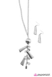 Paparazzi "Gee Whiz" Silver Necklace & Earring Set Paparazzi Jewelry